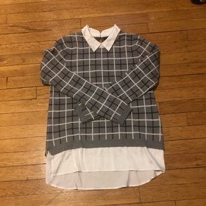 One piece layered sweater blouse